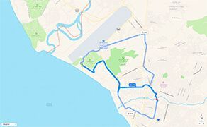 Route and Driving Directions to Hospital CMQ Premiere in Puerto Vallarta from The Marina Vallarta
