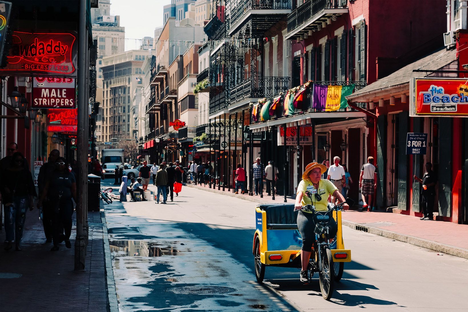 World famous Bourbon Street at the French Quarter